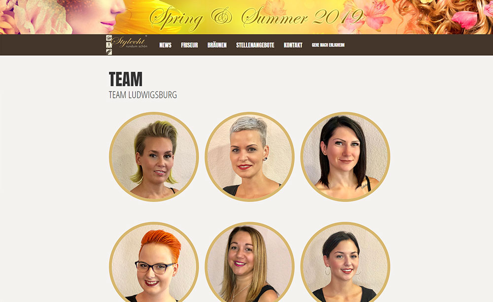 Website Friseur Stylecht Team-Vorstellung